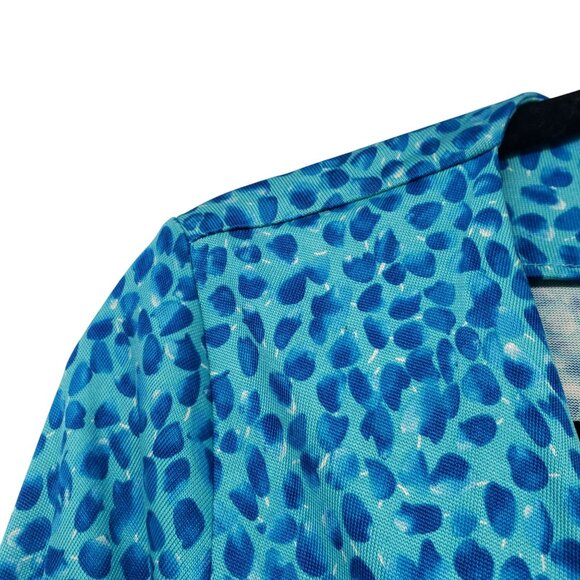 Diane von Furstenberg Julian Two Teal Blue Dot Wrap Dress Career Work Classic 6 - Picture 4 of 14